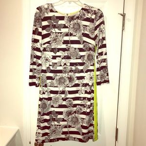 Eliza J Sheath Dress - Navy/white print, Size 8